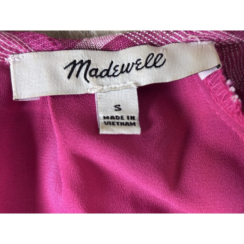 Madewell Pink Mini Dress Womens Small Boho Cottagecore Minimalist Babydoll - Picture 7 of 8